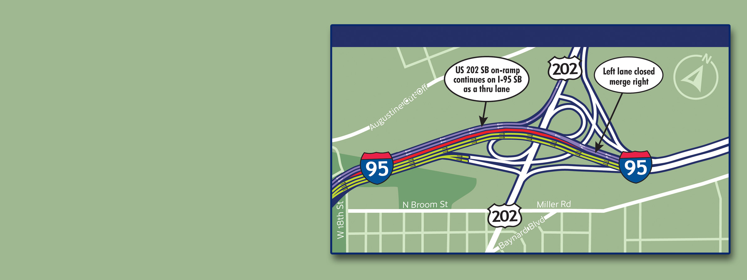 I-95 Traffic Pattern Change Near US 202 Interchange 