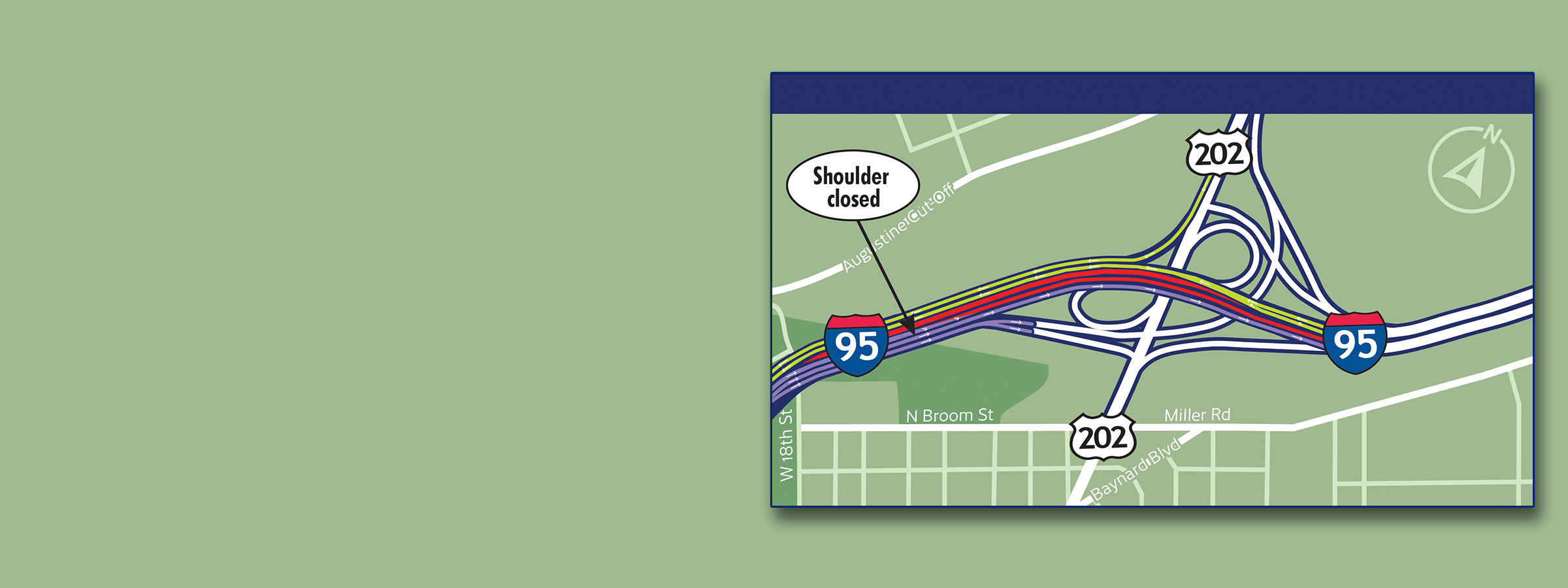 I-95 Northbound Traffic Pattern Change Near <br>US 202 Interchange